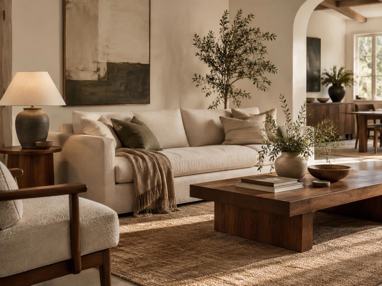 Illustrative concept of a furniture vignette used in a sample social post