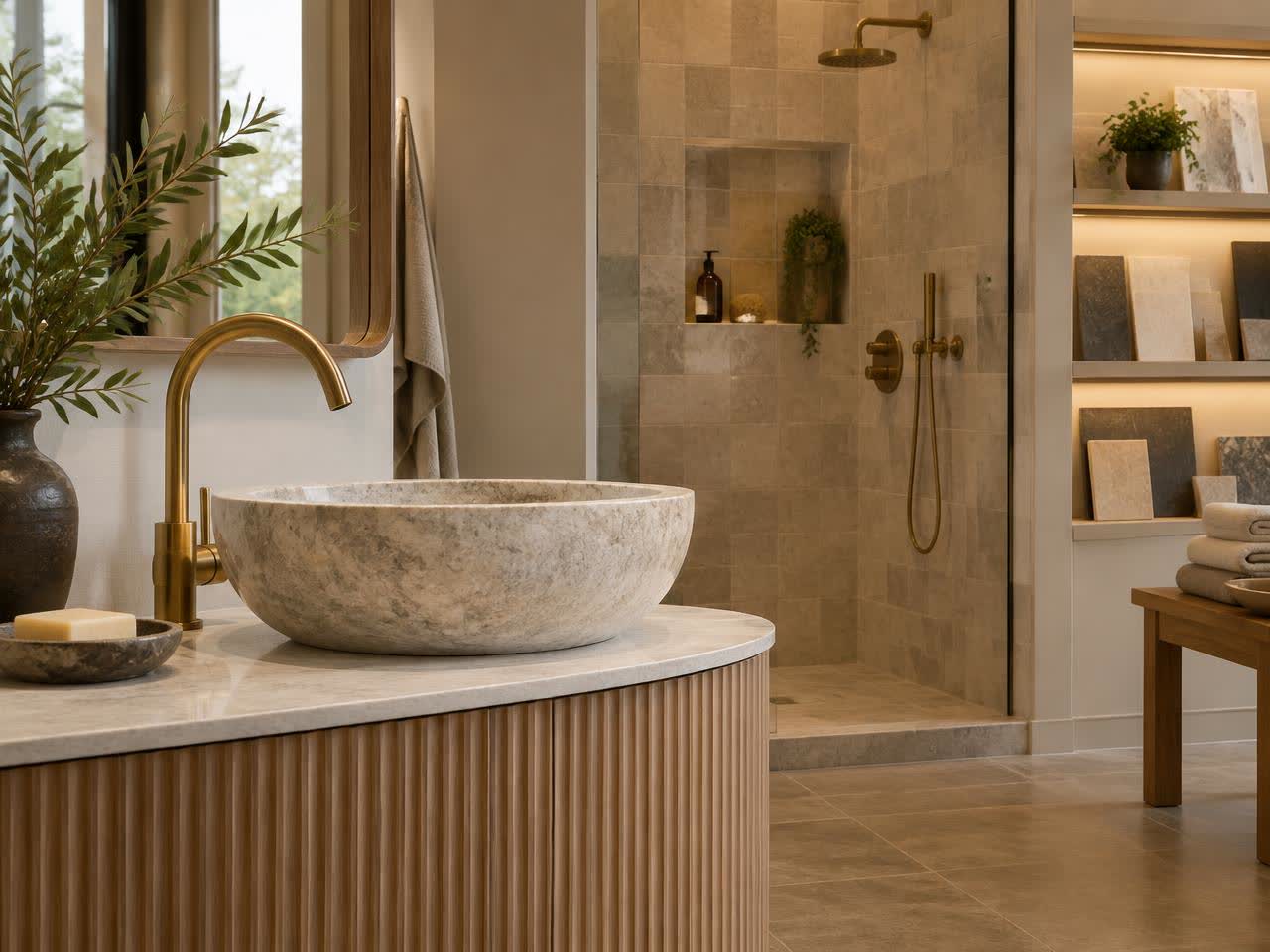 Illustrative concept of a bath display used in a sample social post